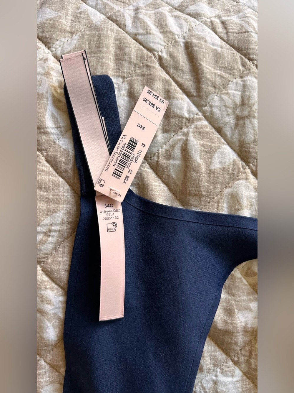 Victoria's Secret LOVE CLOUD Perfect Shape Incredible Push-Up Navy Blue Bra 34C - Picture 8 of 12